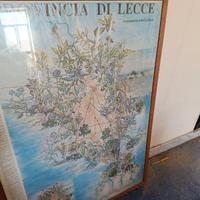 vecchio quadro mappa del Salento 