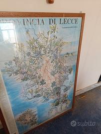 vecchio quadro mappa del Salento 