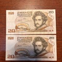 Lotto due banconote Austria 20 Schilling
