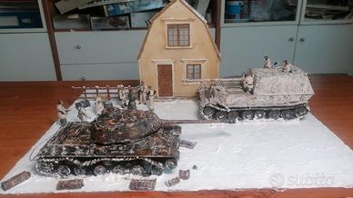 Diorama 1:35 ELEFANT tedesco e JS-2 russo KO