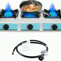 Fornello a Gas Portatile a 3 Fuochi per Campeggio