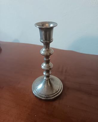 Portacandele in peltro vintage