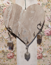 portachiavi muro forma cuore marmo breccia aurora