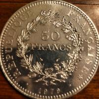 monete 50 franchi argento  900