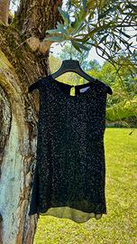 Canotta nera paillettes