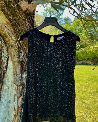 Canotta nera paillettes