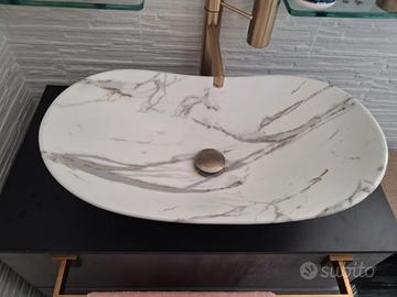 lavandino ceramica "marmo" da appoggio 