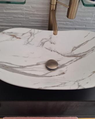 lavandino ceramica "marmo" da appoggio 