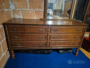 Mobile cassettiera in legno di noce