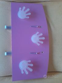 attaccapanni rosa per cameretta bimbi