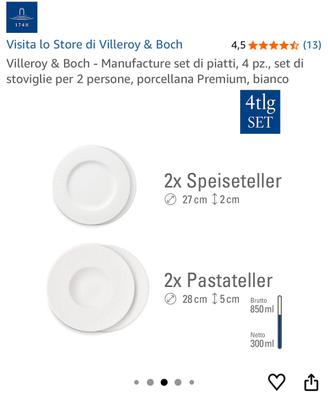 Set piatti nuovo villeroy & boch