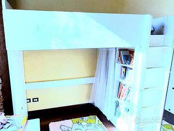 Letto a soppalco bambina-bambino con armadio