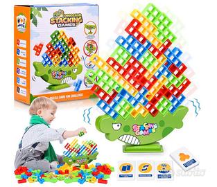 64 Pezzi Tetris Tower Stack Gioco Bambini 3+ Anni