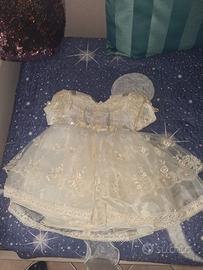 Vestitino battesimo Bufa 6 mesi pizzo e organza
