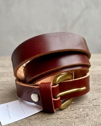Cintura Vera Pelle Bordeaux Made in Italy - NUOVA