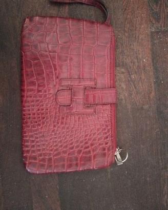 “Pochette unisex in vera pelle stile Hermes