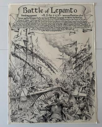 Alberto Fremura Battaglia di lepanto 50x70