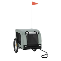 Rimorchio da Bici per Animali Grigio e Nero Oxford