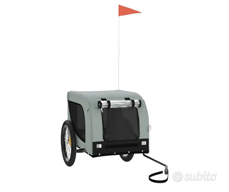 Rimorchio da Bici per Animali Grigio e Nero Oxford