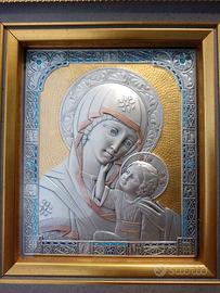 quadro in argento madonna con bambino