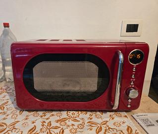 Forno a microonde, 1200/700w rosso stile vintage