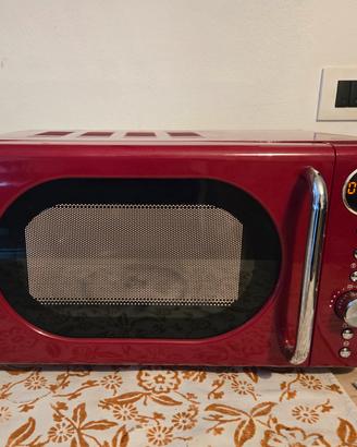 Forno a microonde, 1200/700w rosso stile vintage