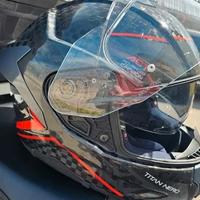 casco smk titan carbon rosso nero TG. L 