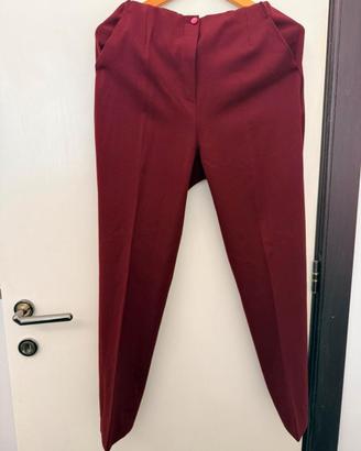 Pantaloni donna bordeaux slim eleganti