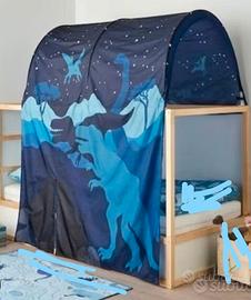 Letto kura con tenda dinosauri e materasso