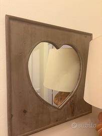 Specchio cuore shabby chic 61x61 cm