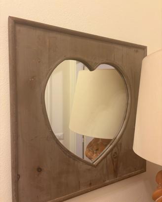 Specchio cuore shabby chic 61x61 cm