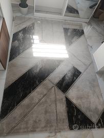 Tappeto moderno bianco e nero 140x200 cm
