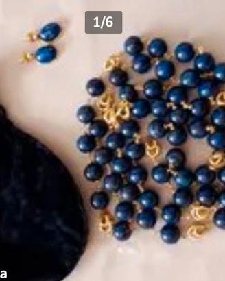 Set- Lapislazzulli-collana+ orecchini. oro