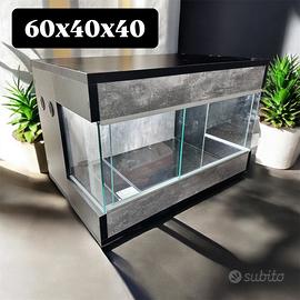 Terrario 60x40x40 con vetri laterali