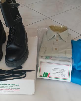 anfibi E.I. tg 43; camicia 15/½r; Canadese;saharia