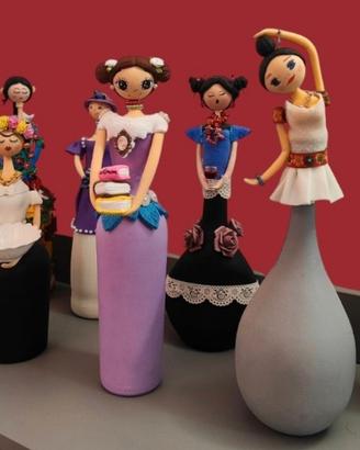 bambole uniche fatte a mano- riciclo creativo 