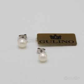 Orecchini in oro bianco 18 kt con perle E.435