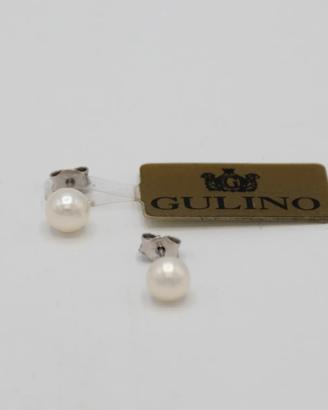 Orecchini in oro bianco 18 kt con perle E.435