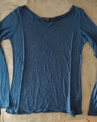 Maglia maniche lunghe Seventy blu modal/lana tg L
