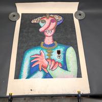 Serigrafia di Enrico Baj Generale Urlante