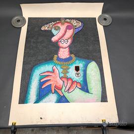 Serigrafia di Enrico Baj Generale Urlante