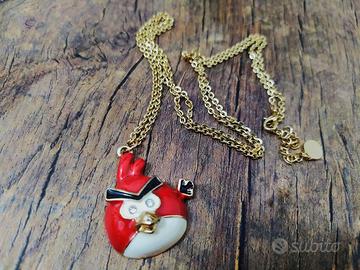 Collana Red Angry Birds Charm Necklace Videogame