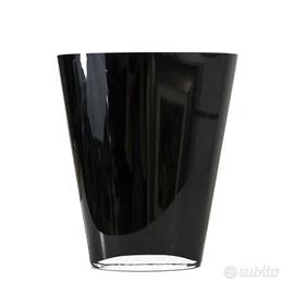 Vaso in cristallo ovale nero Galbiati