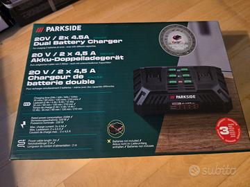 Caricabatterie Doppio Parkside2x 4,5Ah VeloceNUOVO