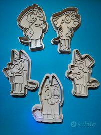 Set 5 formine per biscotti personaggi Bluey