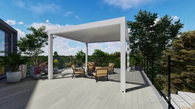 Pergola bioclimatica con lamelle orientabili