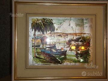 Quadro lamina d'Argento "Paesaggio Marino"