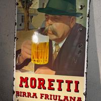 Insegna smaltata Birra Moretti anni 50