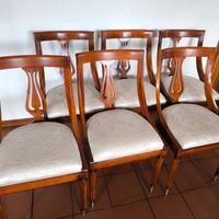 6 sedie in legno massiccio appena rifoderate – ott