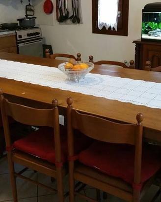 Tavolo in legno, artigianale, misure 230x86 (h 81)